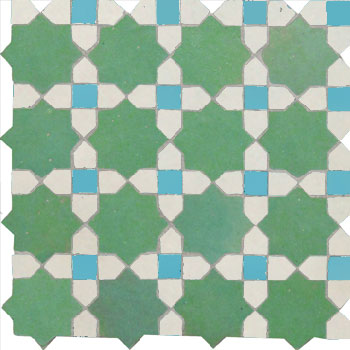 Mosaic House Moroccan tile Tanger C 12-1-13 Light Green White Light Turquoise  zellige, mosaic, zellij, field, pattern, glaze, stars, classic 